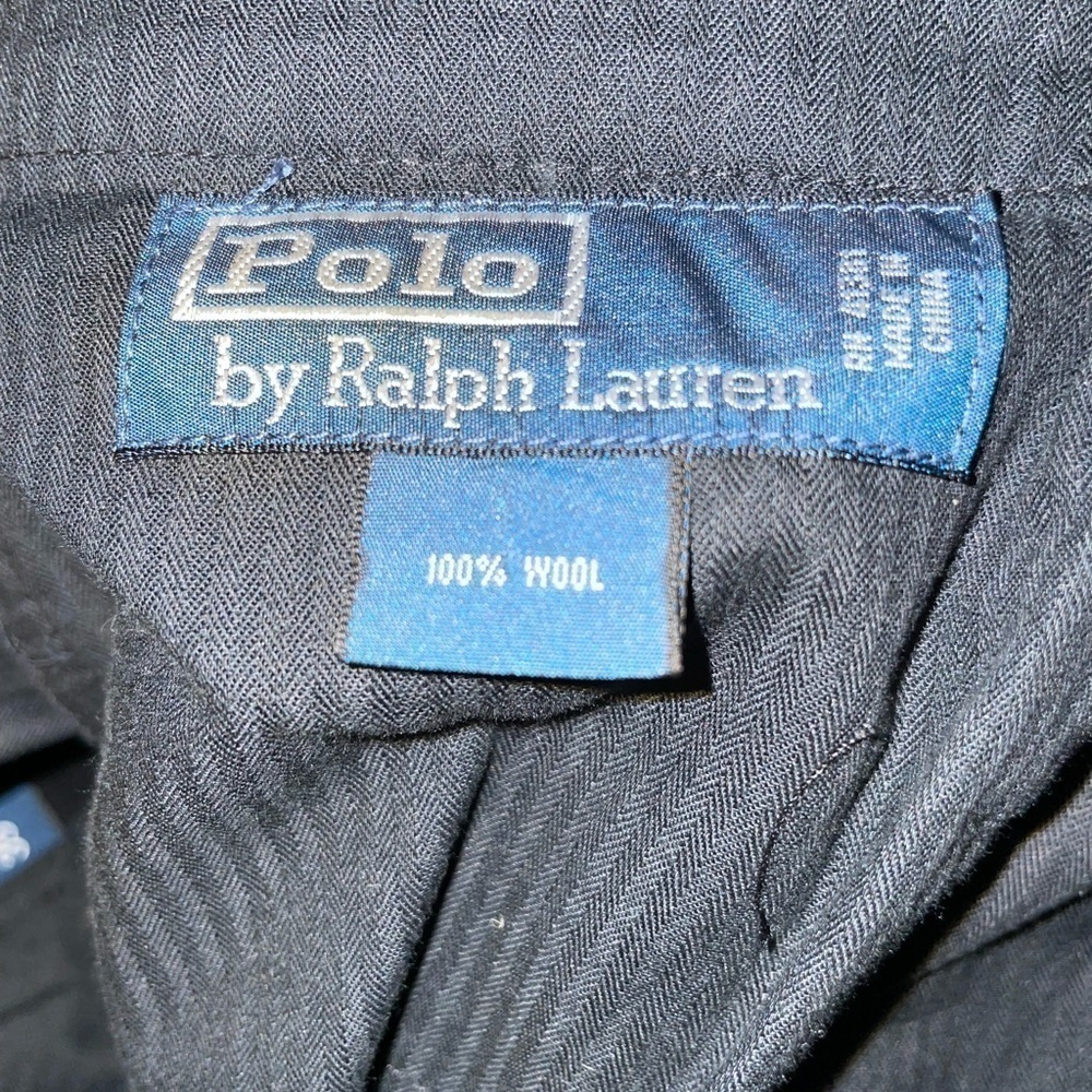 Ralph Lauren Men's Black Classic-Fit Wool Trousers Pants 35W 34L‌‌ - Picture 8 of 13